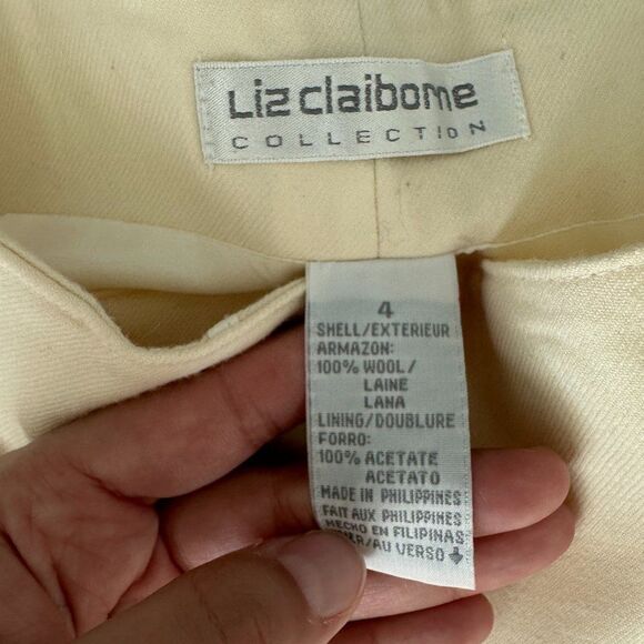 Vintage high waist 100% wool cream trousers - Picture 6 of 9